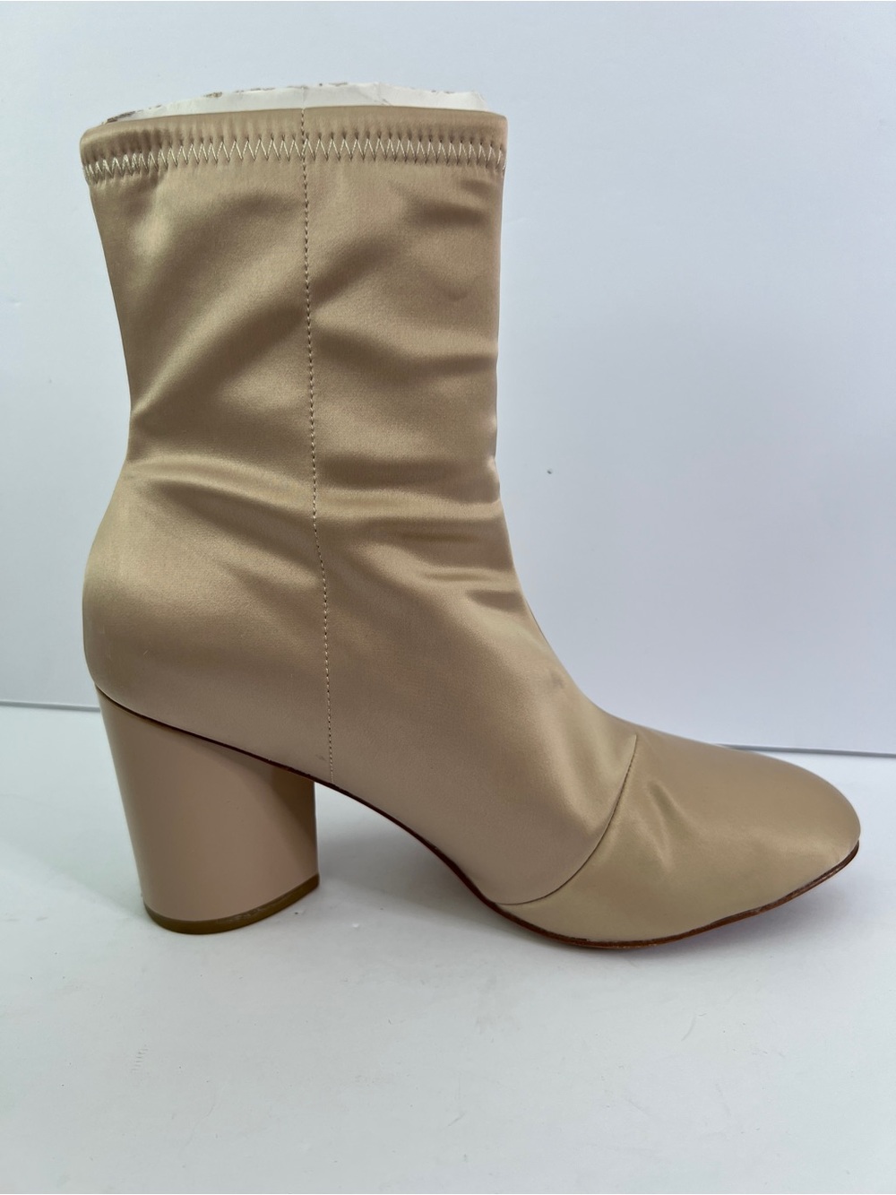 Opening Ceremony Gold Tan Satin Square Toe Block Heel Pumps US Size 8